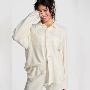 Victoria's Secret Cream Button-Down Shirt